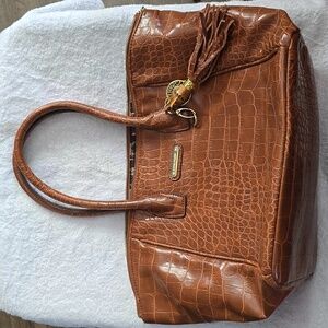 Brown Faux Alligator print purse by Anne Klein.